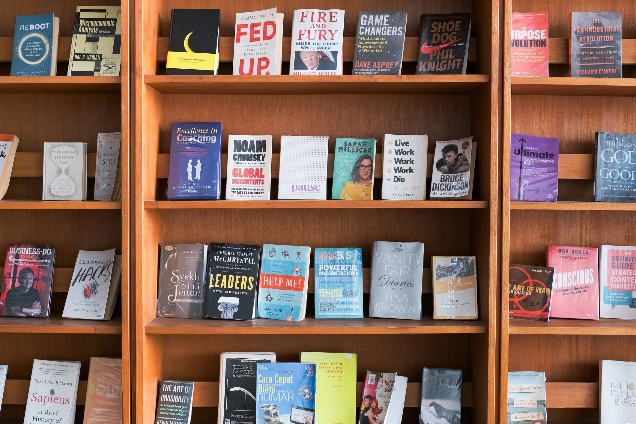 Book in a cozy independent bookstore